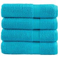 Berkfield Home Premium Shower Towels SOLUND 4 pcs Turquoise 70x140 cm 600 gsm in Blue