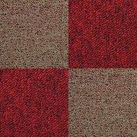 Monstershop 40 x Carpet Tiles 10m2 / Scarlet Red & Sand