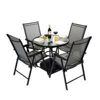 Luxury Living 5 Piece table & chairs garden Bistro Dining Set in Black