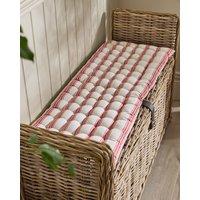 Dibor Red Striped Quilted Indoor Outdoor Garden Bench Cushion L100cm x W40cm | Size: Large