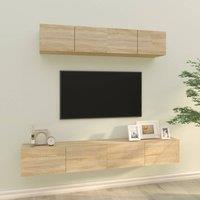 Berkfield Home 4 Piece TV Cabinet Set Sonoma Oak Engineered Wood in Brown