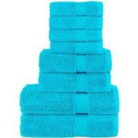 8 Piece Premium Towel Set SOLUND Turquoise 600 gsm