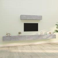 Berkfield Home 4 Piece TV Cabinet Set Concrete Grey Engineered Wood