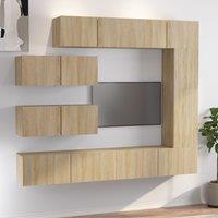 Berkfield Home 7 Piece TV Cabinet Set Sonoma Oak Engineered Wood in Brown