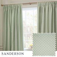 Sanderson Hutton Jacquard Room Darkening Pencil Pleat Curtains in Light Green | Size: 168 cm width x 229 cm drop