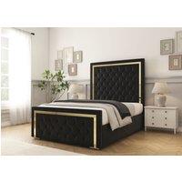 Comfort Beds Sofia Gold Bed Frame in Black | Size: Single