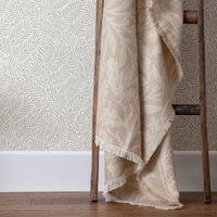 Morris & Co Acorn Tonal Jacquard Throw in Beige | Size: 130 cm x 170 cm