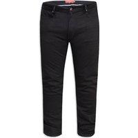 D555 Men's Claude Stretch Tapered Stretch Kingsize Jeans in Black | Size: 52L