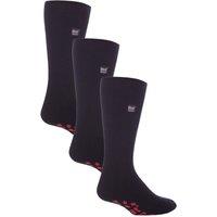 Heat Holders Men's 3 Pairs Multipack Slipper Socks with Grips | Non-Slip Thermal Socks in True Black | Size: 6-11