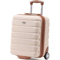 Flight Knight 40x20x25cm Hard Case Cabin Suitcase Ryanair Free Approved Carry On in Light Beige