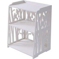 Living and Home Rustic Small White Bedside Table