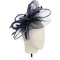 PEACH ACCESSORIES Women's Jewelled Temptation Exquisite Feathered Fascinator in Navy