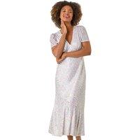 Sequin Frill Hem Midi Dress