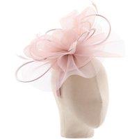 PEACH ACCESSORIES Women's Plain Delicate Mesh Loops & Feather Accents Fascinator in Dusty Pink