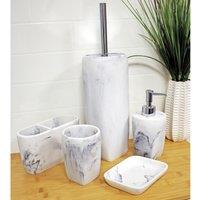 Showerdrape Octavia White Marble & Chrome 5 Piece Bathroom Accessory Set