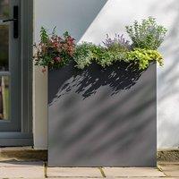 Woven Wood 100cm Long Zinc Matte Grey 80cm Tall Trough Planter