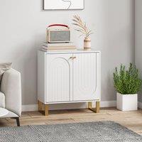 HOMCOM Sideboard with Adjustable Shelves & 2 Doors for Living Room, White