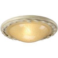 Netlighting Olivia 1 Light Flush Ceiling Light Gold Ivory E27 in White