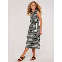 Apricot Women's Geo Drops Shirt Dress in Khaki | Size: 10