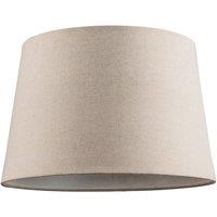 Happy Homewares Designer Taupe Beige Naturally Textured Linen Lamp Shade in Drum Shape | Size: 12 inches