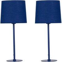 First Choice Lighting Colours - Set of 2 Navy Blue 40cm Lamps