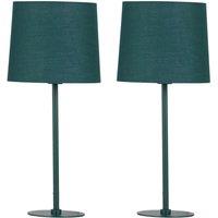 First Choice Lighting Colours - Set of 2 Dark Green 40cm Lamps