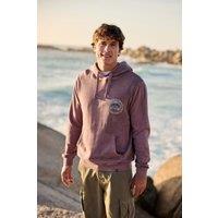 Animal Men's 'River' Lightweight Casual Long Sleeve Soft Cotton Graphic Hoodie in Grape | Size: Large