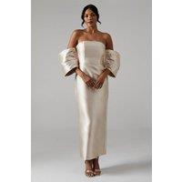 Coast Women's Detachable Shrug Twill Bridesmaid Dress in Champagne | Size: 12