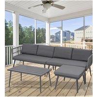 Groundlevel The Hamilton 4 Piece Outdoor Furniture Set in Grey