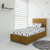 Rest Relax Mia Fabric Ottoman Single Bed in Mustard