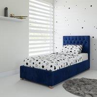 Rest Relax Mia Fabric Ottoman Single Bed in Blue