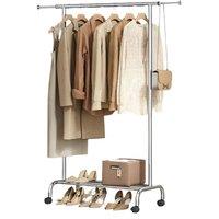 Modcraft Adjustable Clothes Rail in Silver & Sturdy Steel Construction