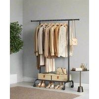 Modcraft Adjustable Clothes Rail in Ink Black & Sturdy Construction