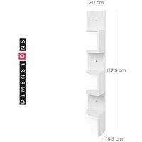 Modcraft 5 Tier White Wall Shelf