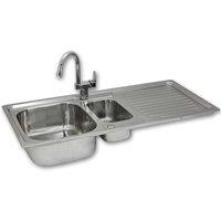 Monstershop Premium Stainless Steel Kitchen Sink & Confetti Tap in Silver