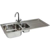 Monstershop Premium Stainless Steel Kitchen Sink & Victoria Tap in Silver