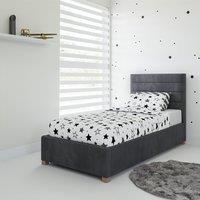 Rest Relax Lottie Fabric Ottoman Single Bed in Grey