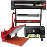 Monstershop PixMax Heat Press Clam 50 x 50cm, Vinyl Cutter & Printer Bundle | Size: 50 x 50 cm