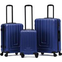 Flight Knight Set of 3 Hard Shell Suitcases Carry On Cabin & Check in Hold Luggage in Navy