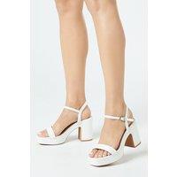 Oasis Women's Maddie Platform High Block Heeled Sandals in White | Size: 7