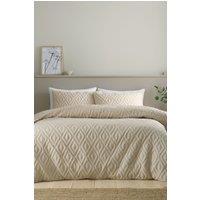 Catherine Lansfield 'Jacob Geo' Soft Touch Duvet Cover Set in Natural | Size: Super King