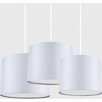 ValueLights Torbery Set of 3 Nesting Easy Fit Ceiling Light Lamp Shades with Bulbs in Light Grey