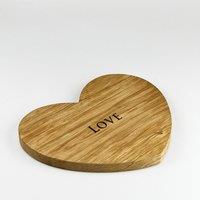 Selbrae House Oak Serving Board - Heart - Love in Light Brown