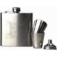 Selbrae House Hip Flask & Cup Set - Fishing in Brown