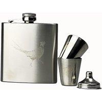 Selbrae House Hip Flask & Cup Set - Pheasant in Brown