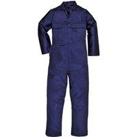 Portwest Men's Euro Work Polycotton Coverall (S999) Workwear Pack of 2 in Navy | Size: XL