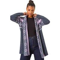 Longline Pattern Knit Cardigan