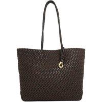 Dune London Women's 'Daxon' Leather Tote Bag in Dark Brown