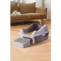 Grey Large Stainless Steel Cat Litter Box
