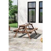Solid Wood Rectangle Outdoor Garden Picnic Table and Bench Set